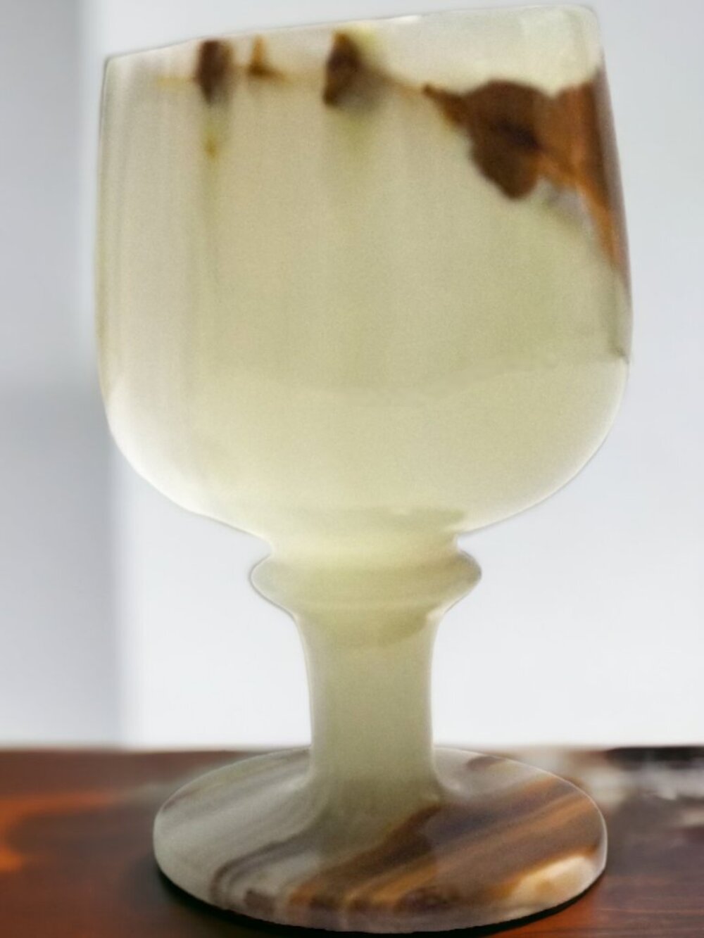 Vintage Italian Alabaster Marble Stone Wine Goblet Cup 2 - Picture 9 of 16